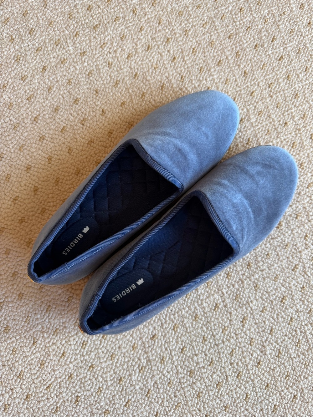 Birdies womens Blue Velvet Slip-On Shoes